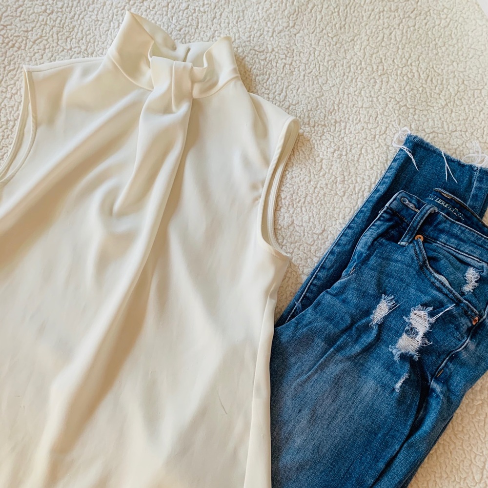 Closet Brand Mock Neck Blouse